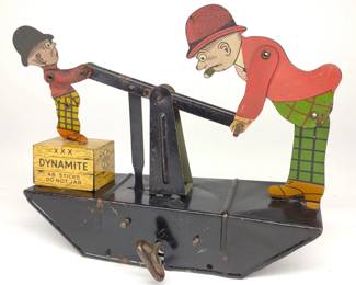 Marx Moon Mullins & Kayo Wind-Up Handcar Toy