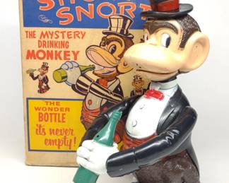 Marx Wind-Up Short Snort Monkey Toy w/ Box