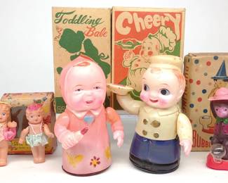 4 Celluloid Japan Dolls & Toys