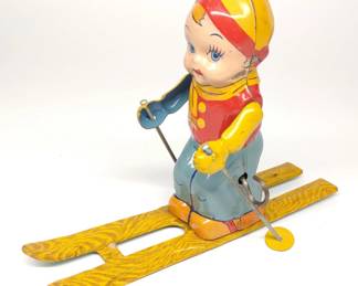 J. Chein Tin Wind-Up Ski-Boy #157