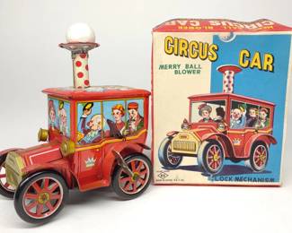 Yoshiya Japan Wind-up Circus Car Toy w/ Box