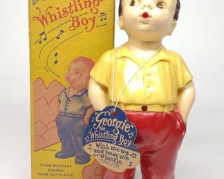 Irwin Wind-Up Whistling Boy w/ Box & Tag