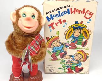 TN Japan Wind-Up Musical Cymbal Monkey w/ Box