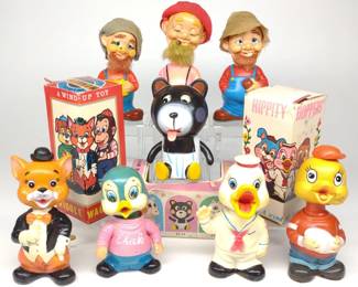 8 Alps Japan Wind-Up Rubber Action Toys