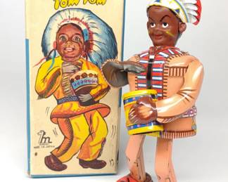 Japan Wind-Up Chief Tom Tom Toy w/ Box (Mikuni)