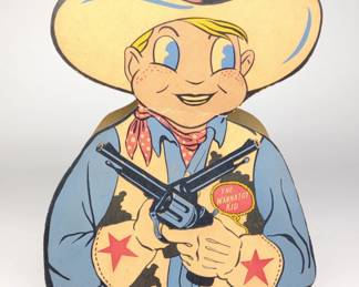 1950s Dillon Beck Wannatoy Kid Double Sided Sign