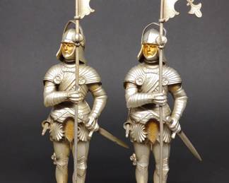 2 Vtg. Knight in Armor Cigar Striker Lighters
