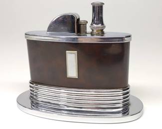 Ronson Art Deco Oval Touch Tip Table Lighter