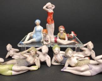 12 German Bisque Bathing Beauty Hertwig Figures