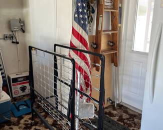 This fold up bed has a new mattress deal with it.