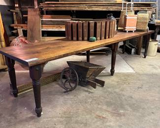 Antique farm table 12’ long x 34 “ wide 