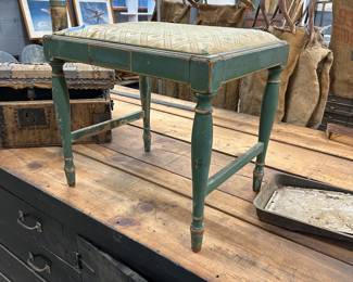 Antique painted vanity bench 