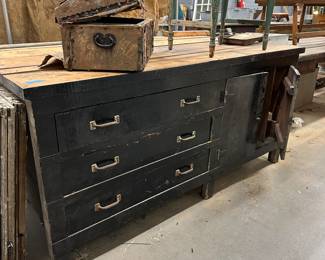 Antique counter height cabinet 