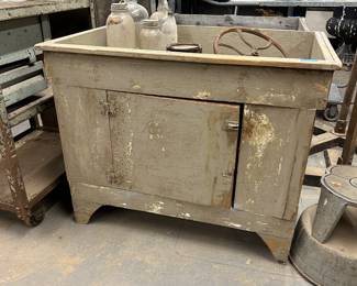Antique painted dry sink