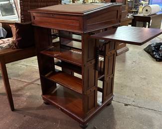 Antique walnut station masters desk