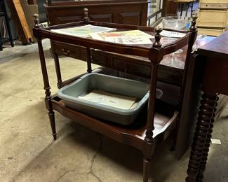 2 tier mahogany stand
