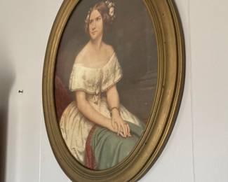 Old portrait in oval frame 