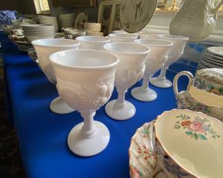 Milk glass goblets