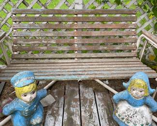 Cement yard art and swing