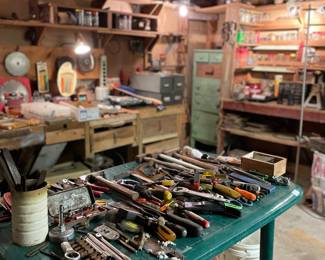 Workshop full of tools. 