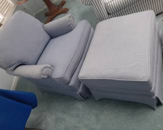 Feige's beautiful and comfortable sitting chair with matching ottoman and arm covers