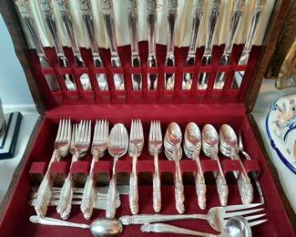 201 pieces of Plate Silver.  Same pattern in their original 2 boxes