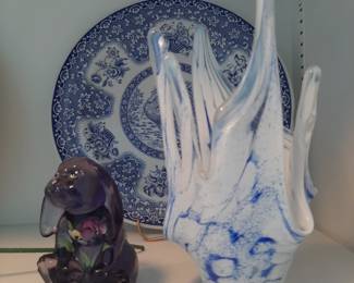 The adorable bunny is stamped Fenton made for Lenox.