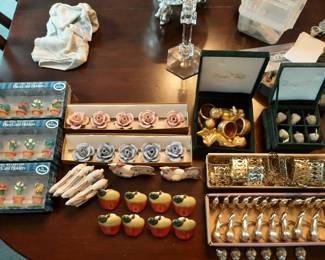 These are all place card holders or napkin rings.  A few candles