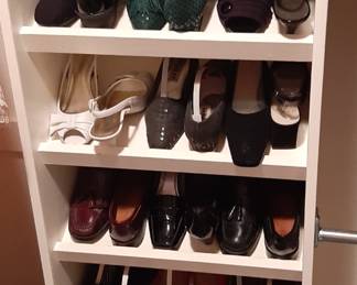Two closets with more than 100 pair of gently worn, stylish shoes. Sizes 8 and 8.5, a few 9's