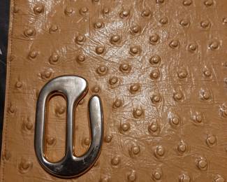 Ostrich skin clutch