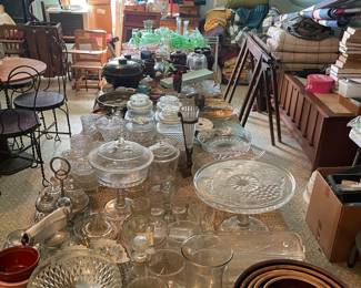Lots of glassware and other vintage items! Starting at $1