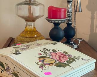 Wood hand painted letter box. 