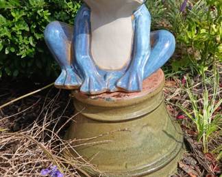 Ceramic frog yard art