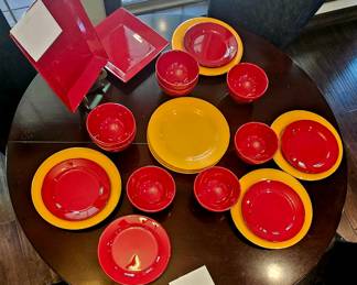 Waechtersbach Red Yellow Dishes 