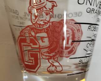 Rare, Vintage Georgia Bulldog Drink Glass commemorating 8 bowl games thru 1959
