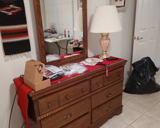 Small double dresser with mirror