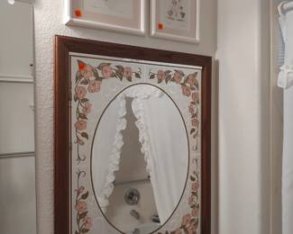 Beautiful mirror with floral border