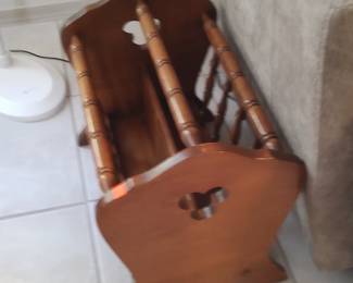 Nice vintage wood magazine rack