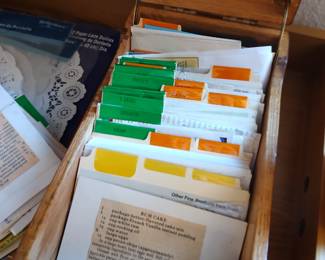 Vintage wood recipe box full of old recipes