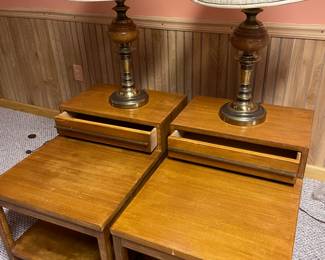 Matching end tables and coffee table by American of Martinsville. Very solid and high quality midcentury modern tables.