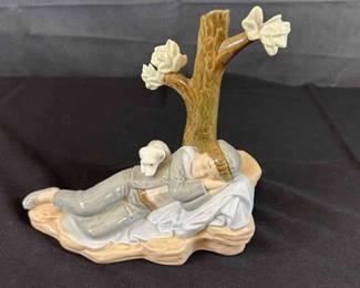 DaliaDalia Art Figurines Sleeping Boy And Dog Under Tree Size Base