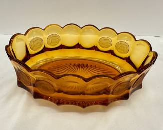 Fostoria Amber Coin Pattern  Glass Bowl