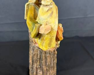 Holy Family Nativity FigurineMusical  Baby Jesus Mary  Joseph, Looks Like Wood