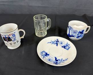 Royal Copenhagen, Mustache Cup With Plate Vintage Doctor Mug