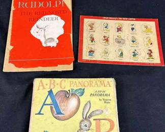 Vintage BooksDisney Jig Saw Lotto  Rudolph Montgomery Ward  ABC Panorama