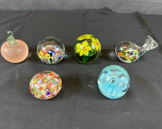Vintage Glass Paper Weights