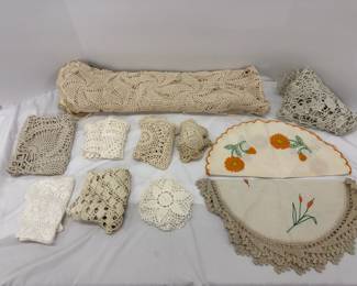Vintage Lace Table Cloths And Doialies