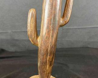Vitage Tall Wood Castus Plant Cactus