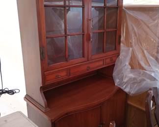Cherry vintage china cabinet 