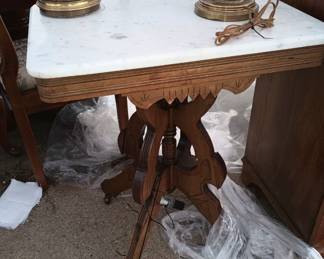 Vintage tables with marble tops